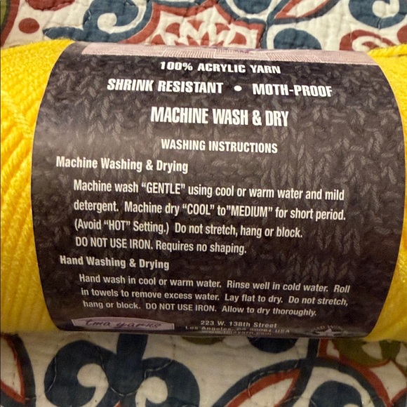 Fashion Knit Bright Yellow Yarn Lot 6 Skeins - Picture 4 of 4